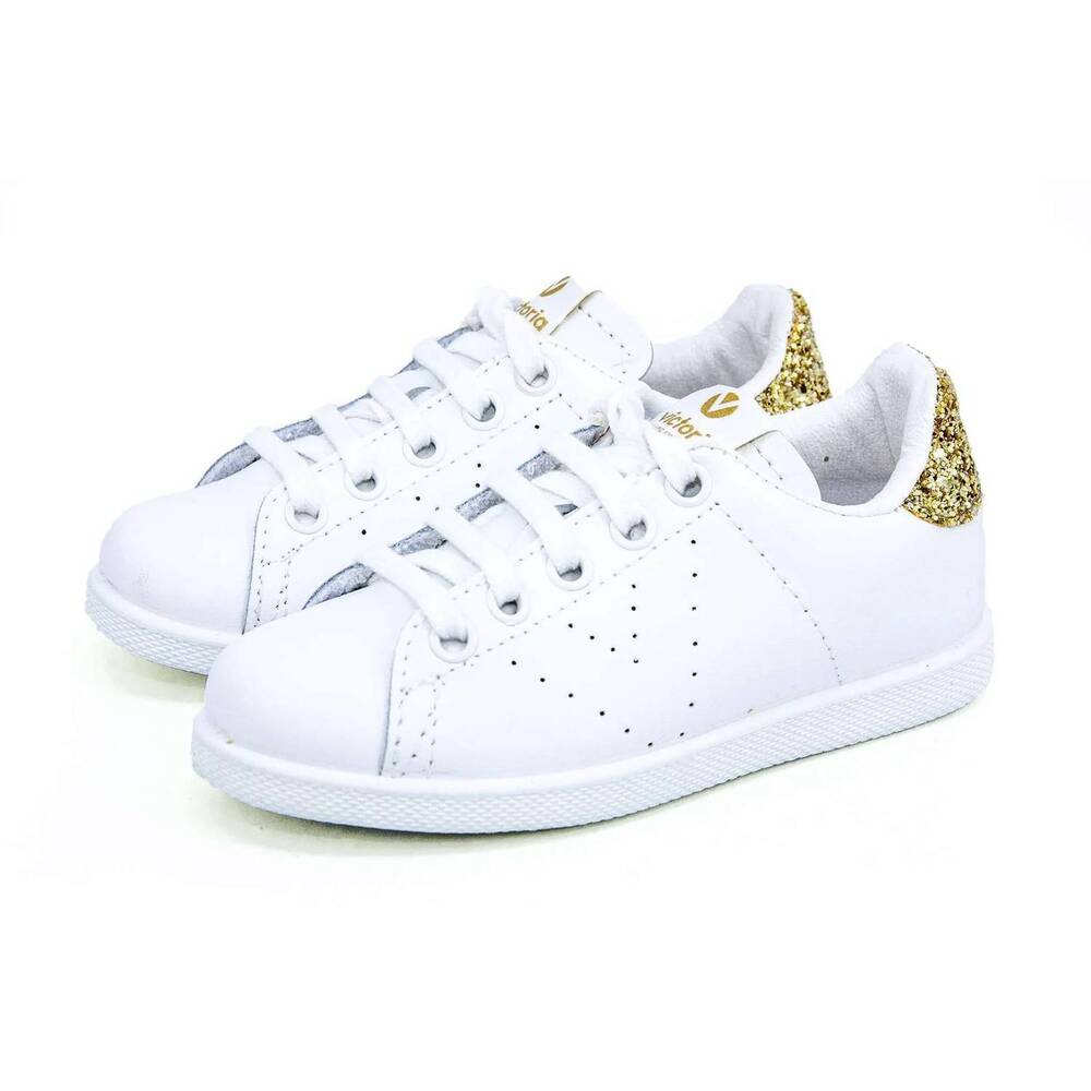 NEW VICTORIA girl's casual leather shoes in white